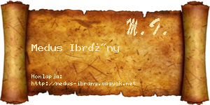 Medus Ibrány névjegykártya